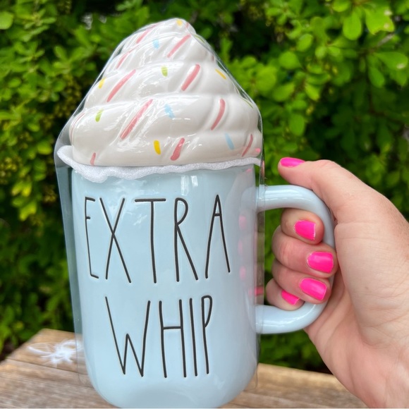 Rae Dunn Other - NEW - Rae Dunn - EXTRA WHIP - Cute Coffee Mug/Cup with Fun Topper! 💙